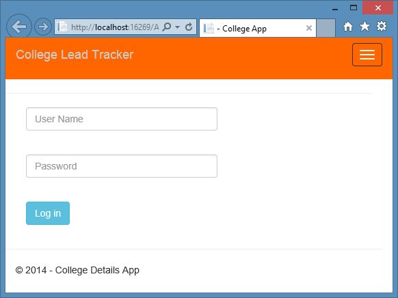 Login Form in Application